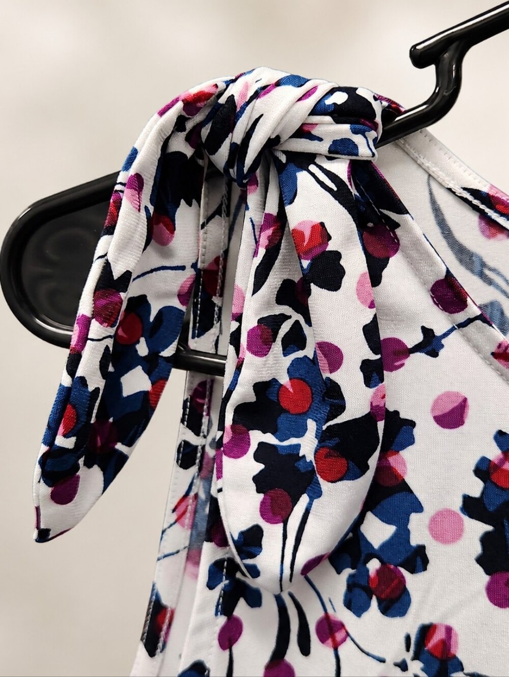 Banana Republic Floral Tie Shoulder Sleeveless Top White Blue Pink Size L - Picture 5 of 10